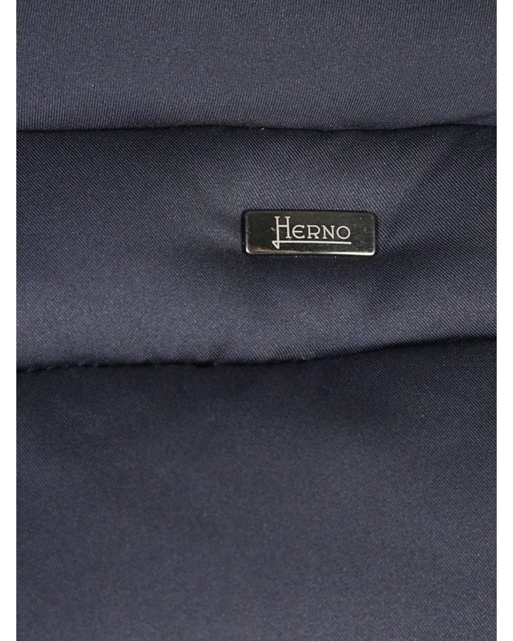 Herno Blue Hooded Padded Jacket for men