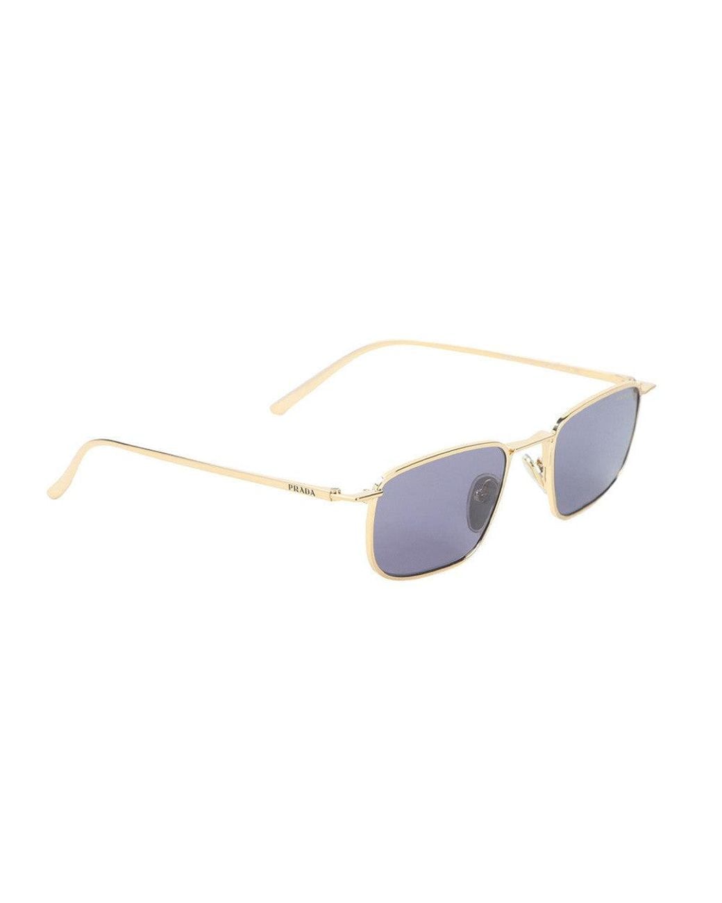 Prada Metallic Golden Rectangular Sunglasses for men
