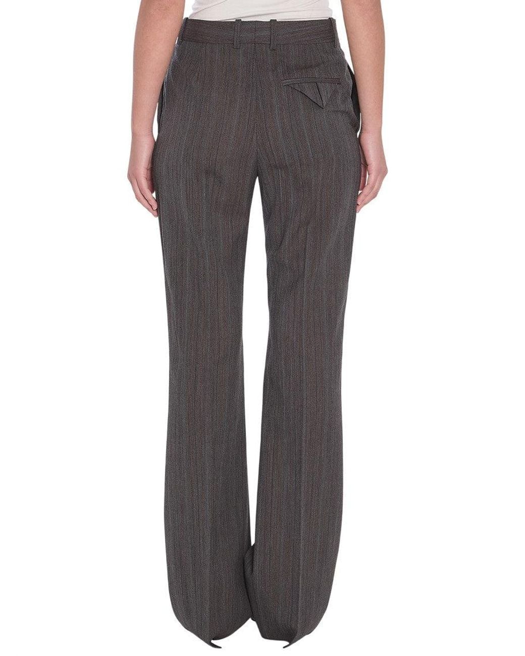 Bottega Veneta Gray Straight Flat Front Pants