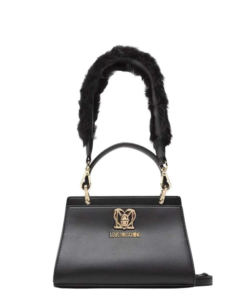 Love Moschino Black Logo Plaque Mini Satchel