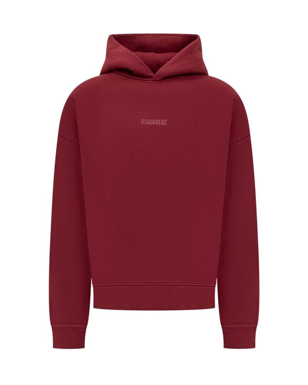DSquared² Red Solid Hood Sweatshirt for men
