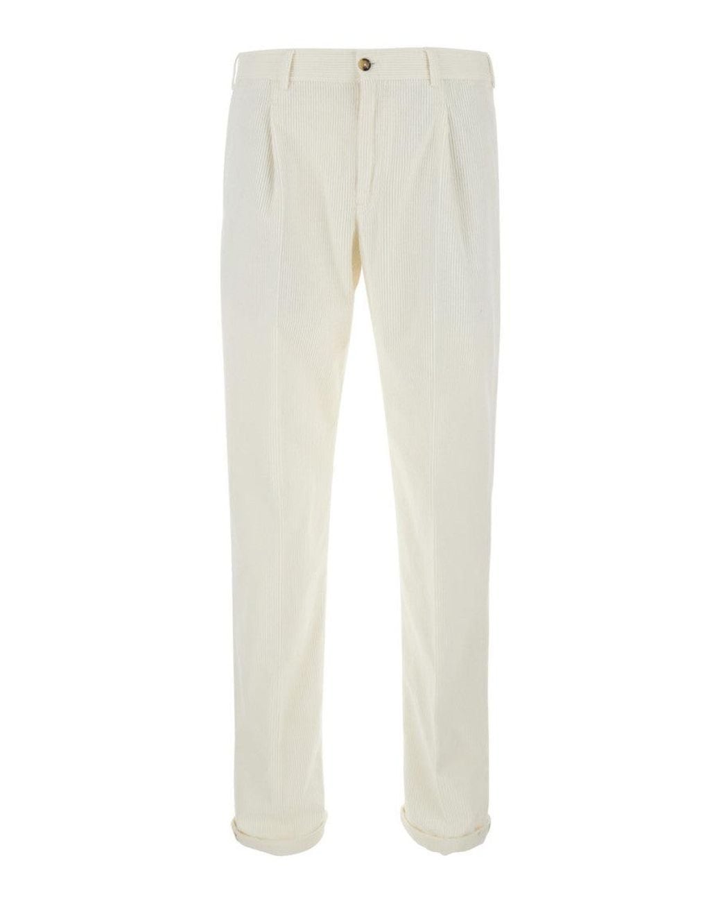 PT Torino White Slim Chino Pants for men