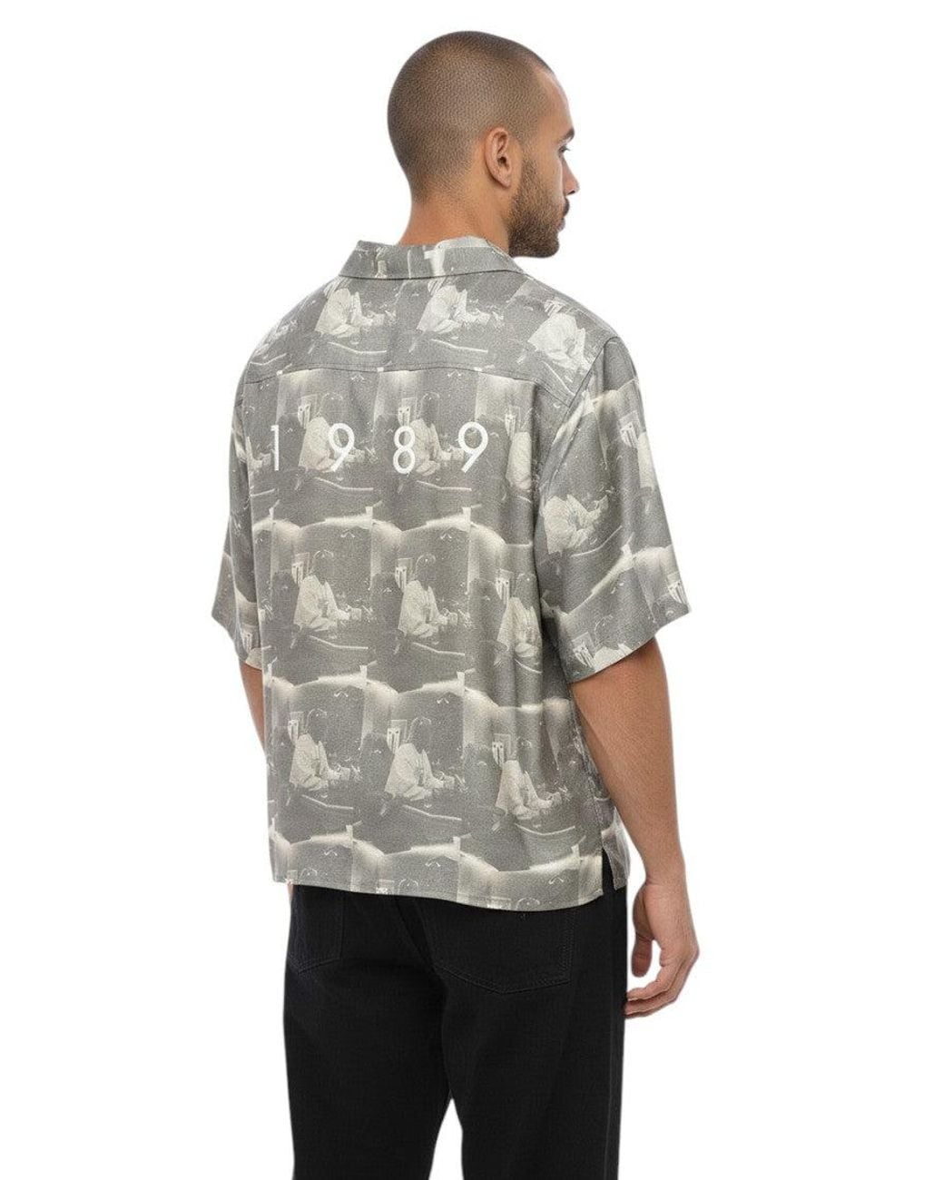 1989 STUDIO Gray Relaxed Printed Shirt for men