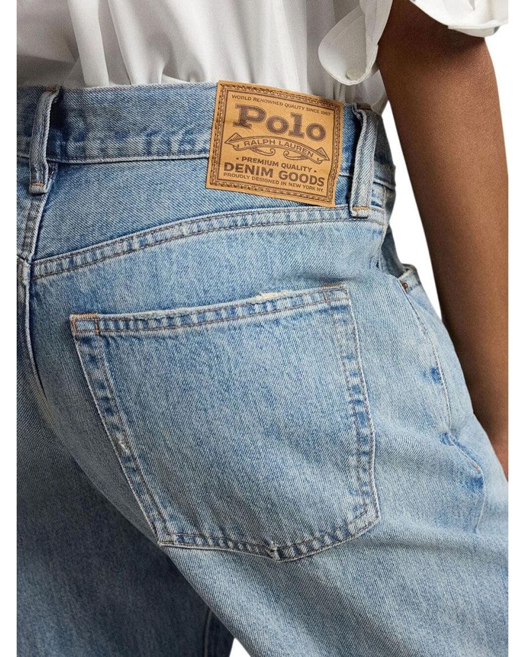 Polo Ralph Lauren Blue Light Relaxed High Rise Jeans