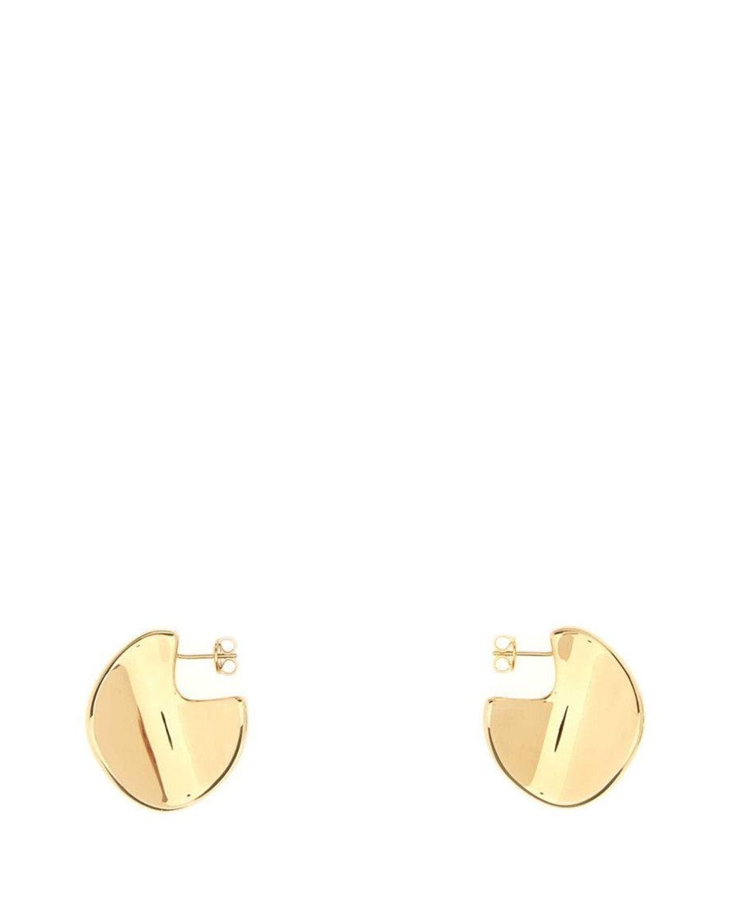 Bottega Veneta Metallic Geometric Hoop Earrings