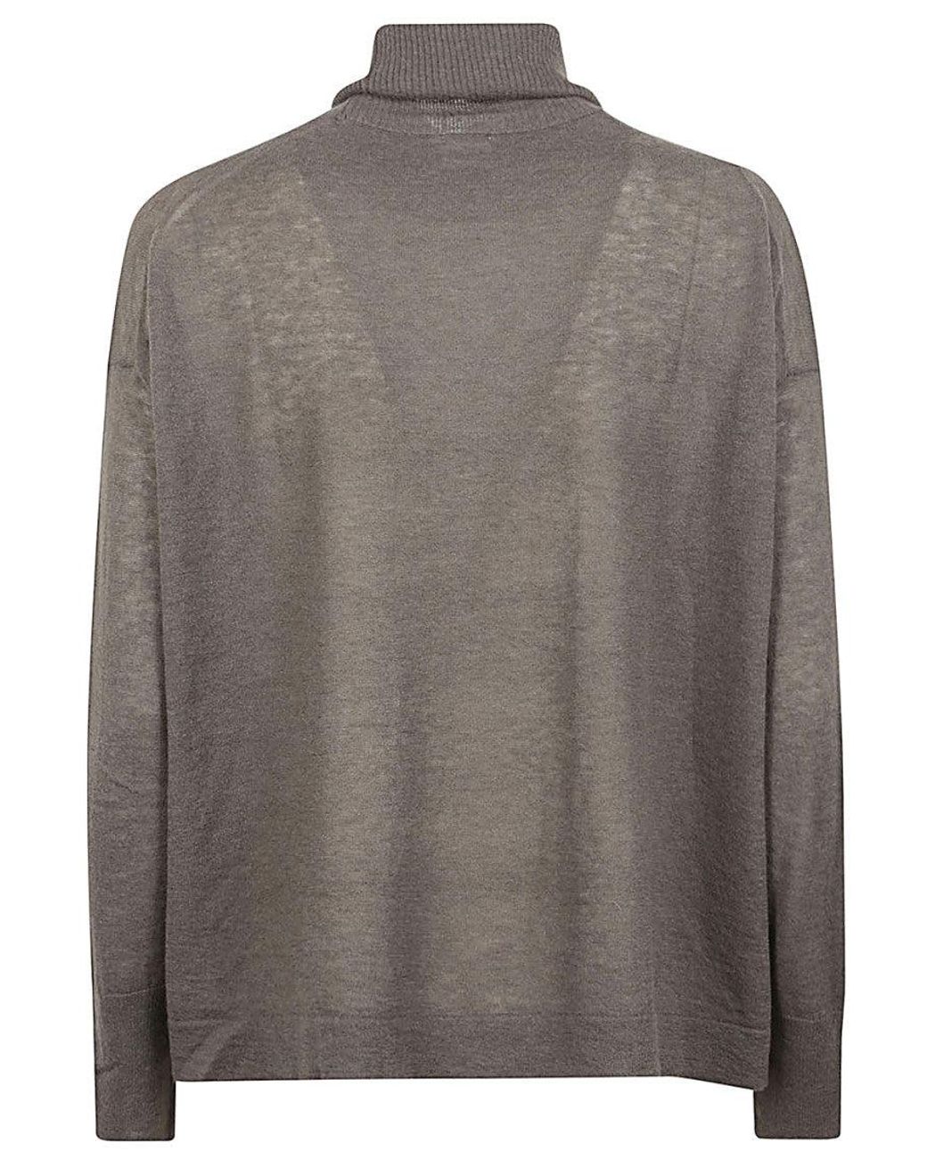 C.t. Plage Gray Khaki High-Neck Sweater