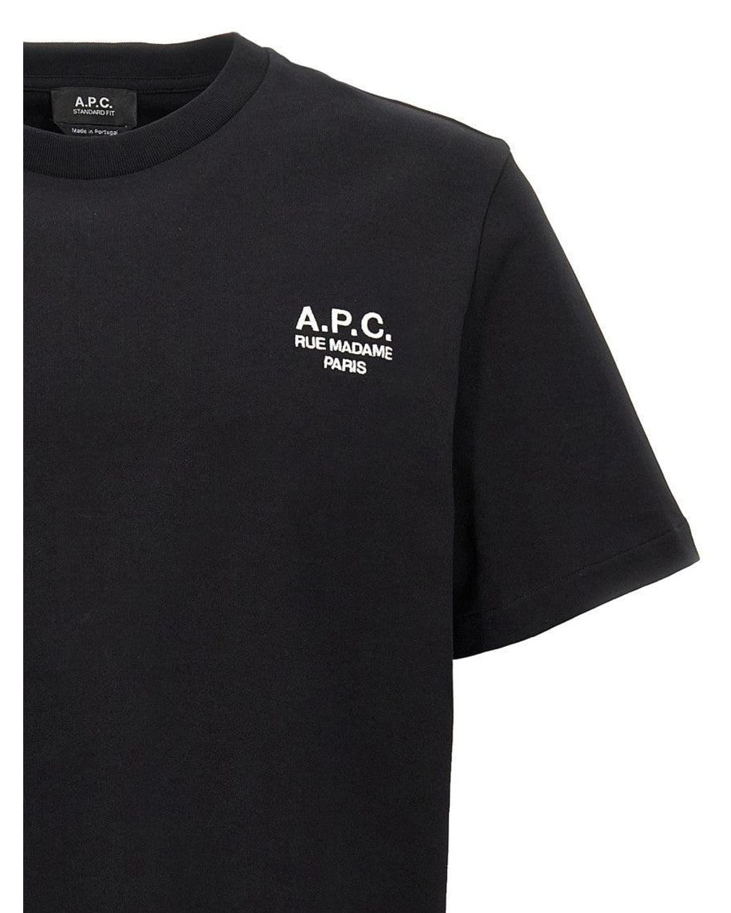 A.P.C. Black 'Standard Rue Madame' T-Shirt for men