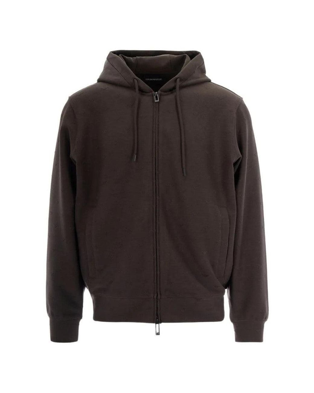 Emporio Armani Gray Solid Hoodie for men