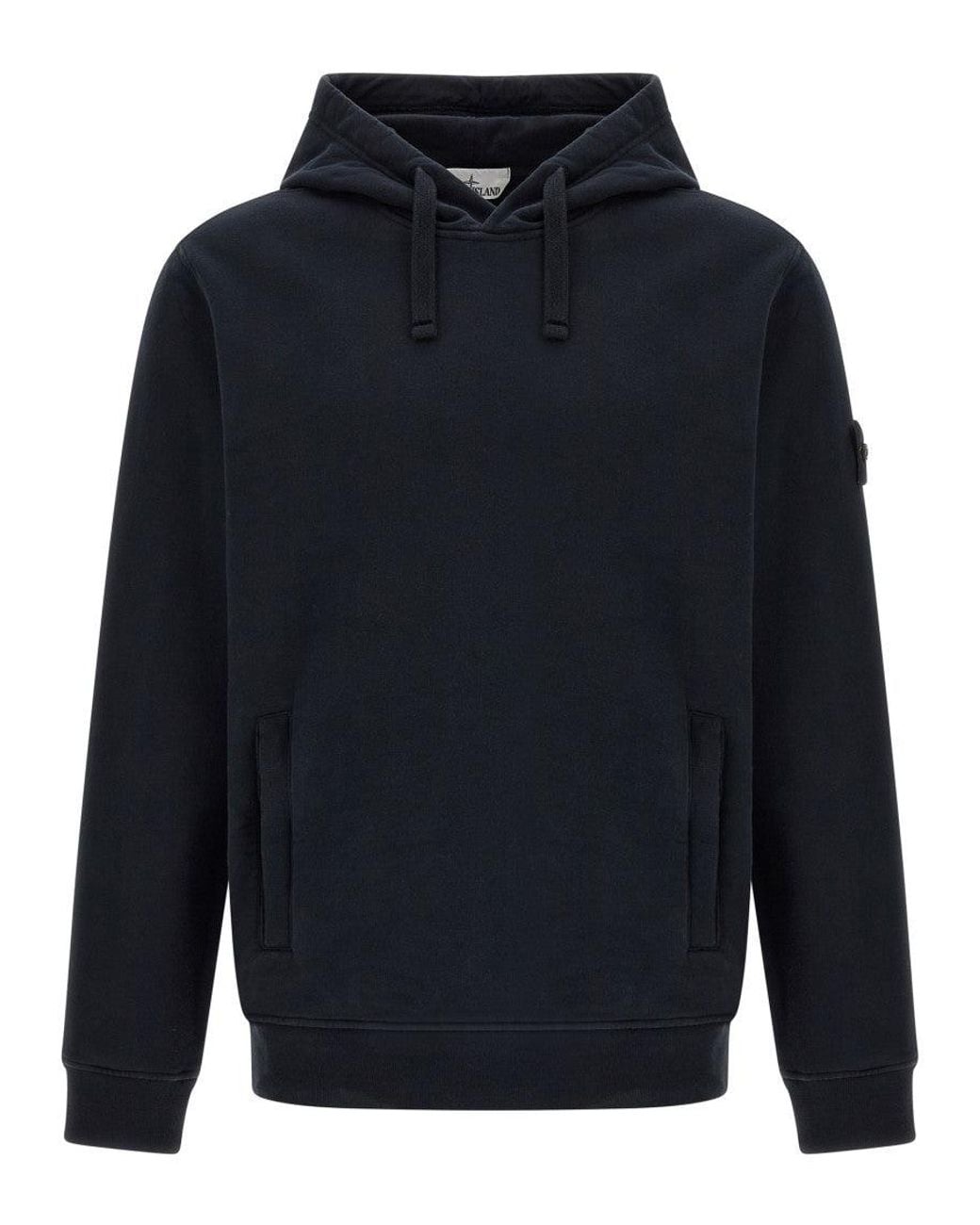 Stone Island Blue Regular Solid Hoodie for men