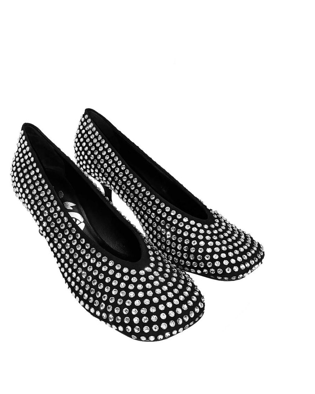LA ROSE Black Crystal Pumps