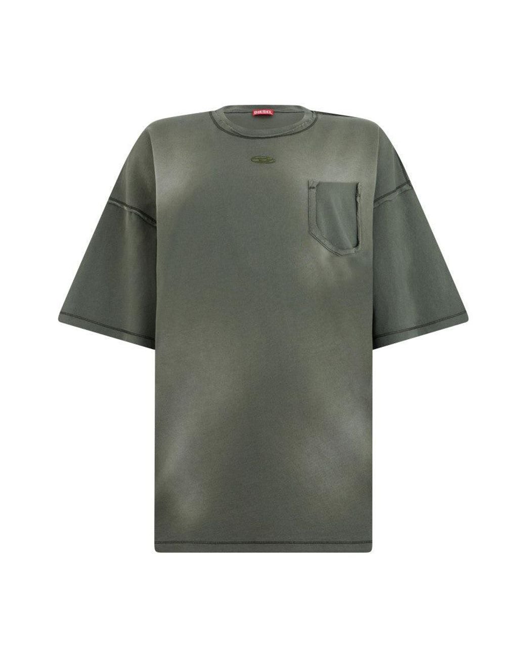 DIESEL Green Crew Neck T-Shirt for men