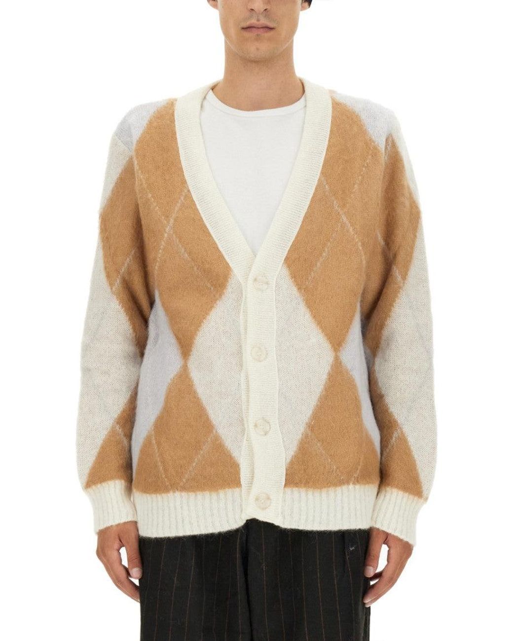 FAMILY FIRST Natural V Neck Cardigans for men