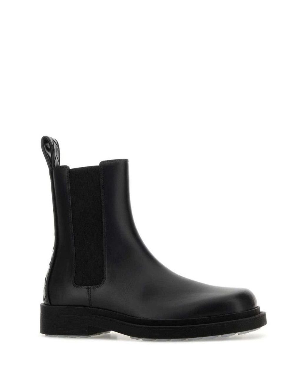 Bottega Veneta Black Leather Boots for men