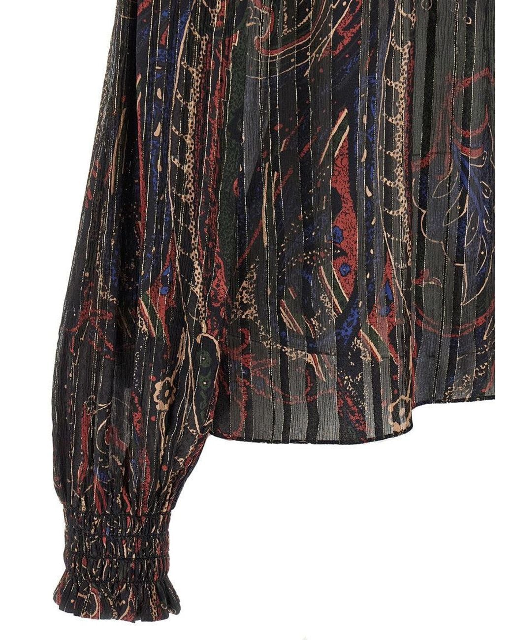 Saint Laurent Black Smock Stitch Blouse