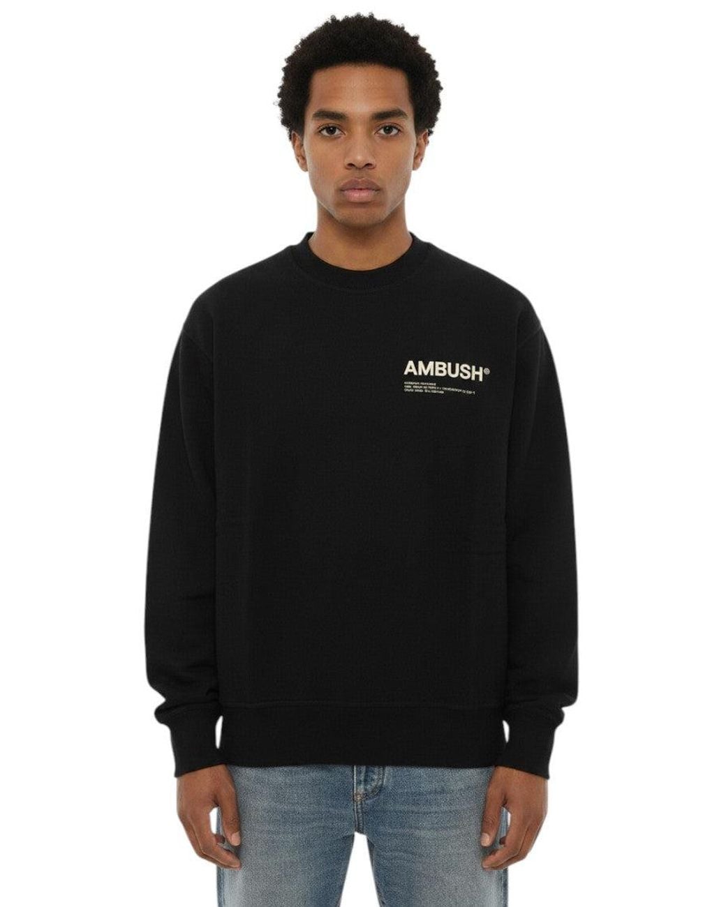 Ambush Black Crew Neck Sweatshirt for men