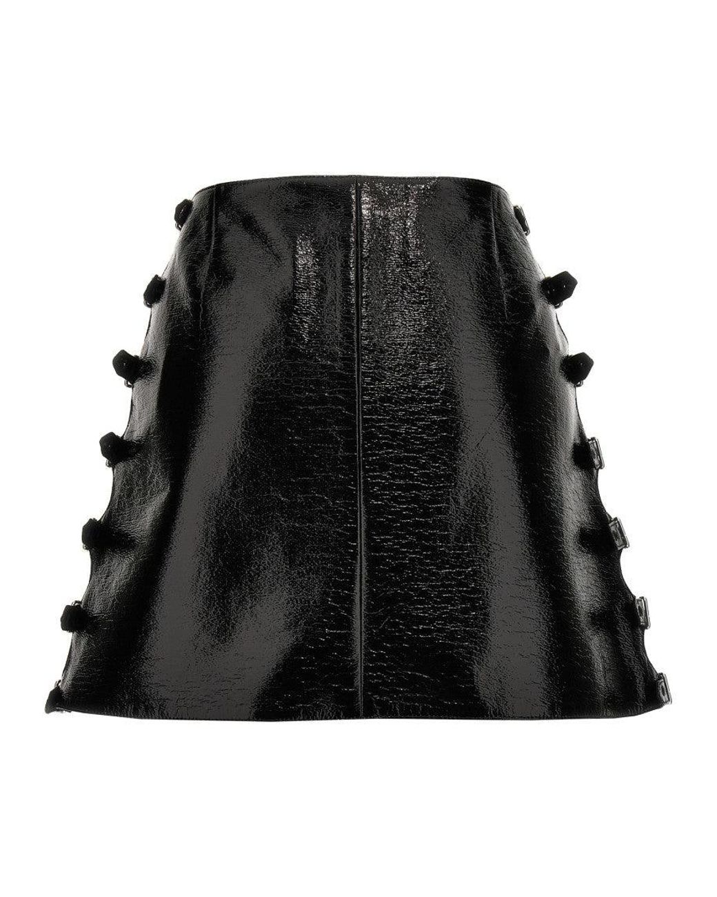 Courreges Black Vinyl Miniskirt