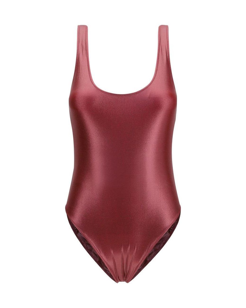 Kristina Ti Red Burgundy Solid Swimwear
