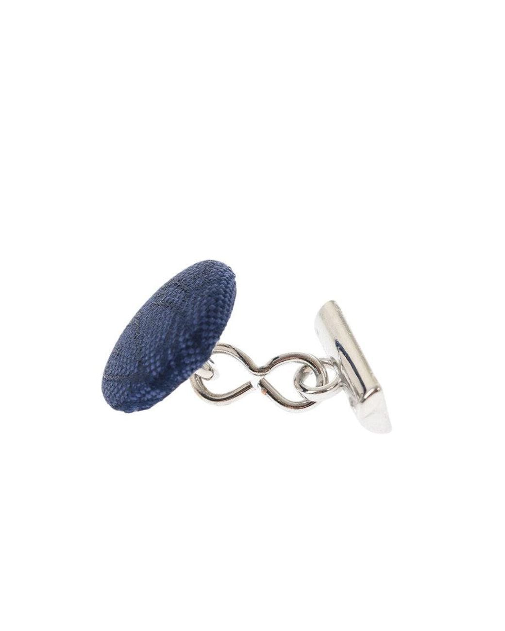 Corneliani Blue Silk Embroidered Cufflinks for men