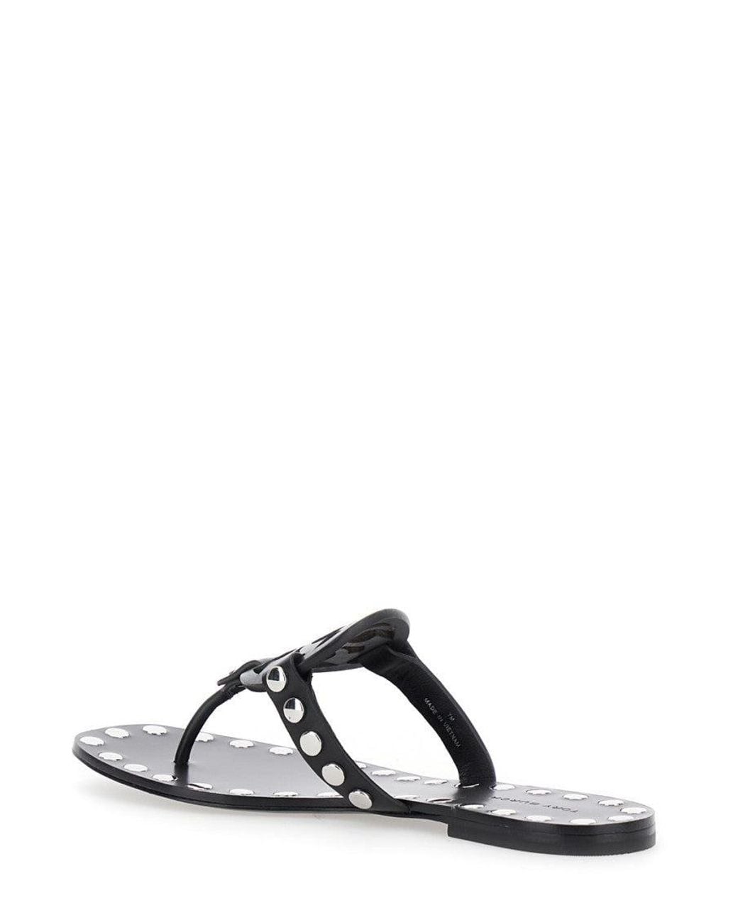 Tory Burch Black Logo Sandals