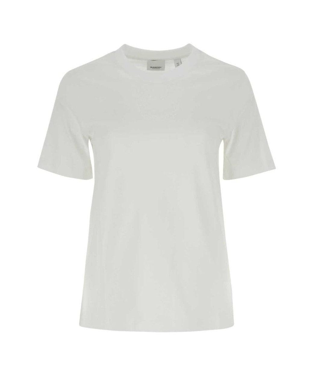 Burberry White Crewneck T-Shirt