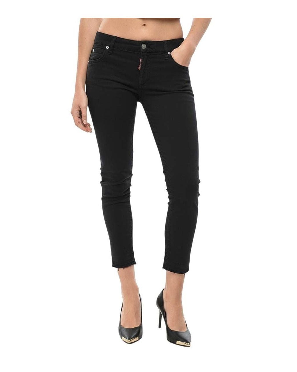 DSquared² Black Skinny Flat Front Pants