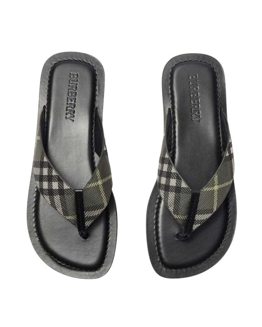 Burberry Black Checks Sandals for men