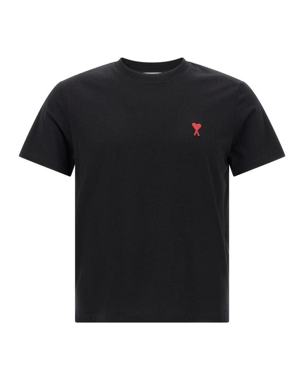 AMI Black Cotton T-Shirt