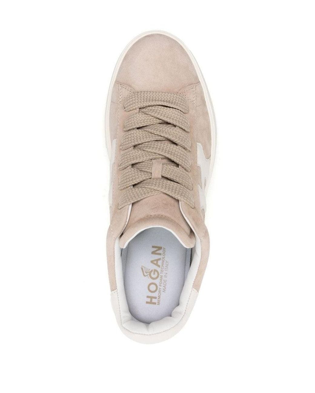 Hogan White Peach Peach Rebel Leather Sneakers