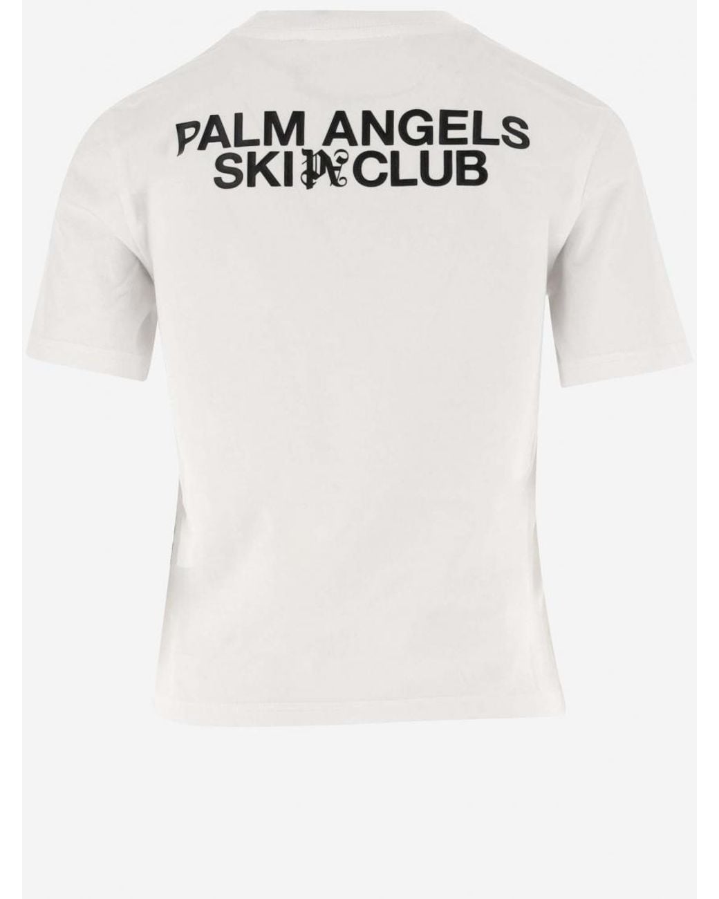 Palm Angels White Logo Patch Short-Sleeve Cotton Tee