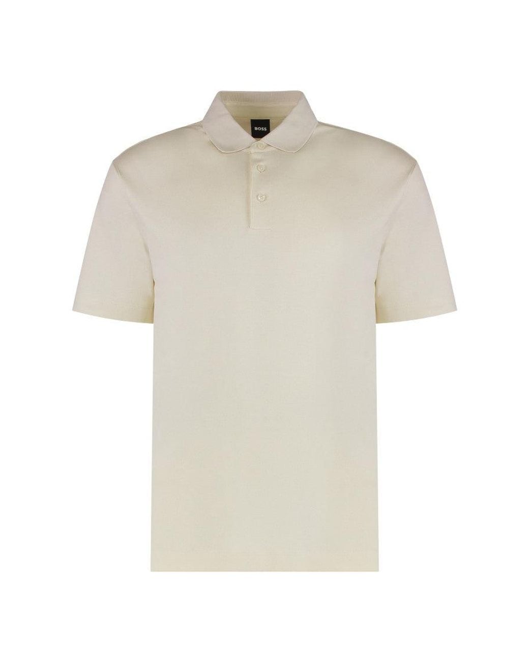 Boss White Cotton Blend Polo for men