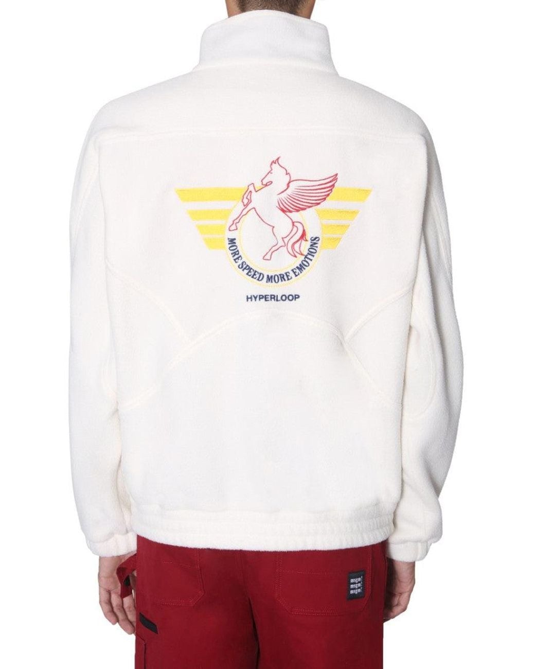 MSGM White Mock Collar Sweatshirts for men