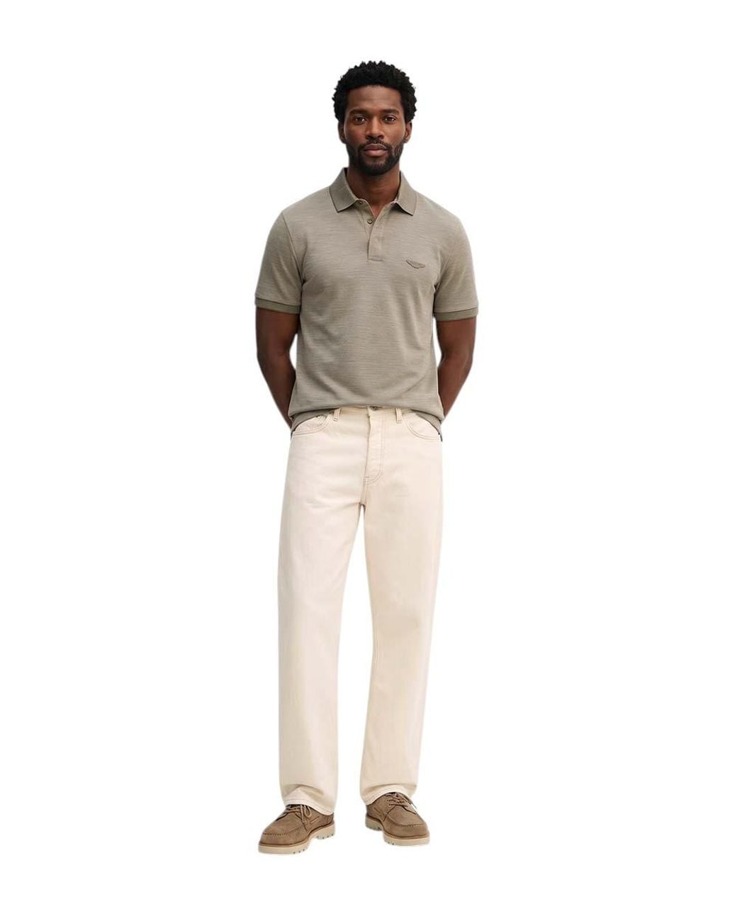 Boss Gray Solid Shirt Collar Polo for men