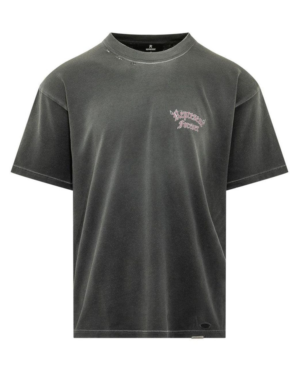 Represent Gray Crew Neck T-Shirt for men