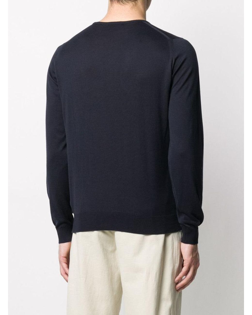 John Smedley Blue Hatfield Knitted Jumper for men