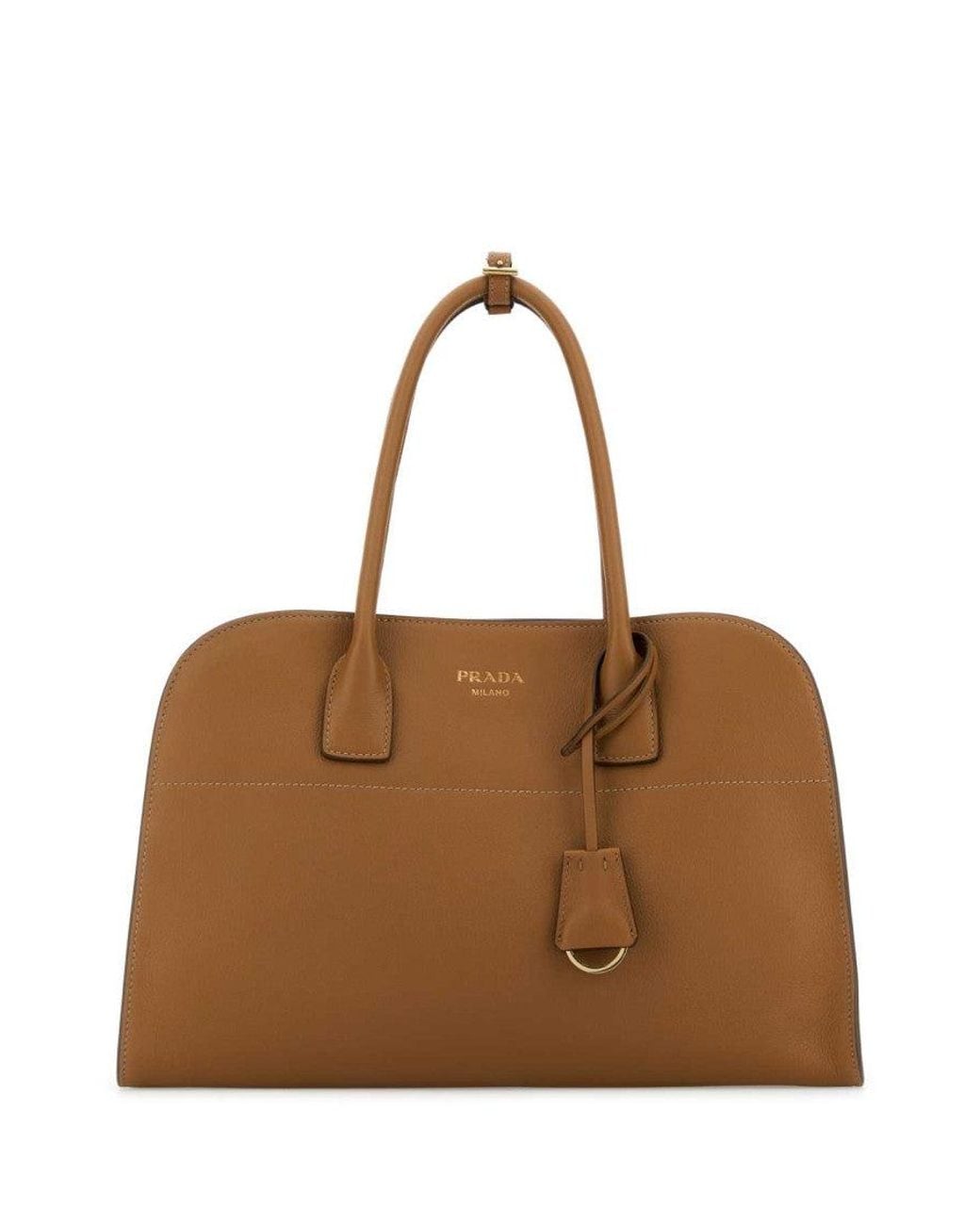 Prada Brown Camel Leather Medium Shopping Bag