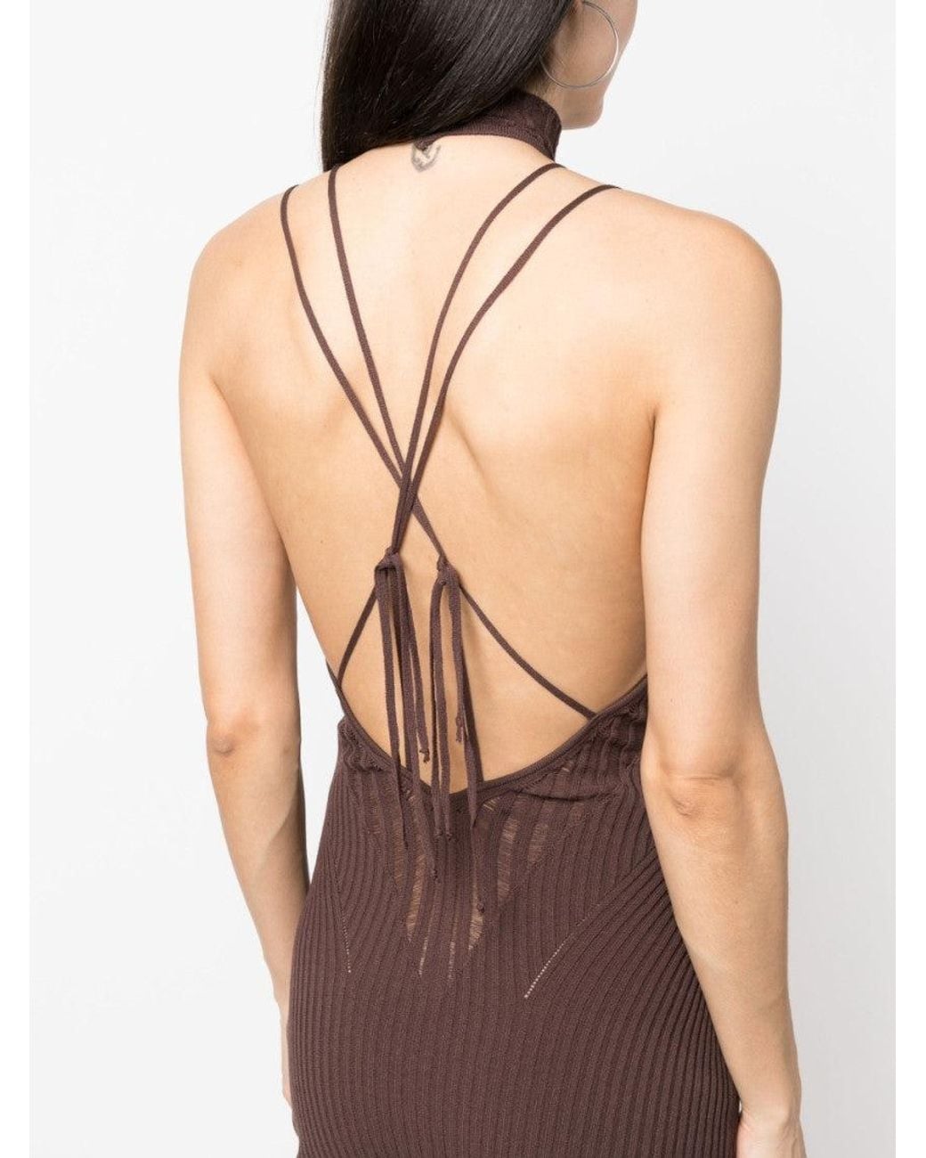 ANDREADAMO Purple Ribbed Midi Dress