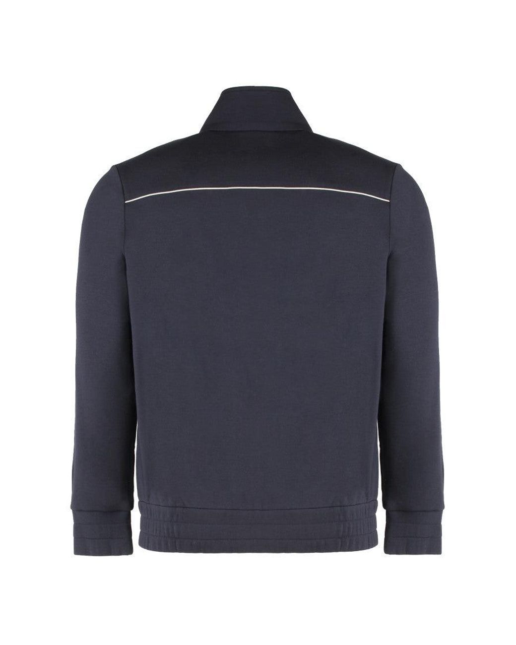 Moncler Blue Zip-Up Logo Sweatshirt for men