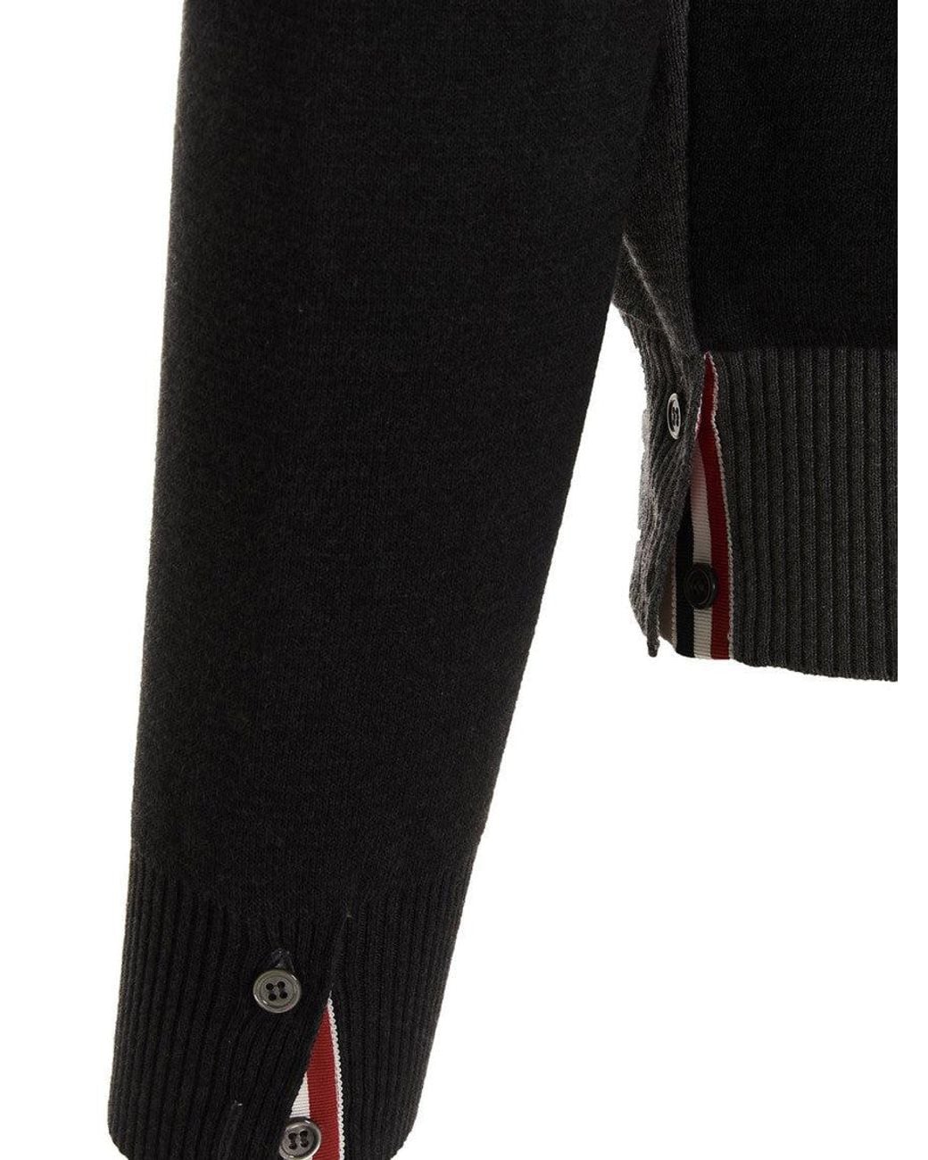 Thom Browne Black Two-Color Cardigan for men