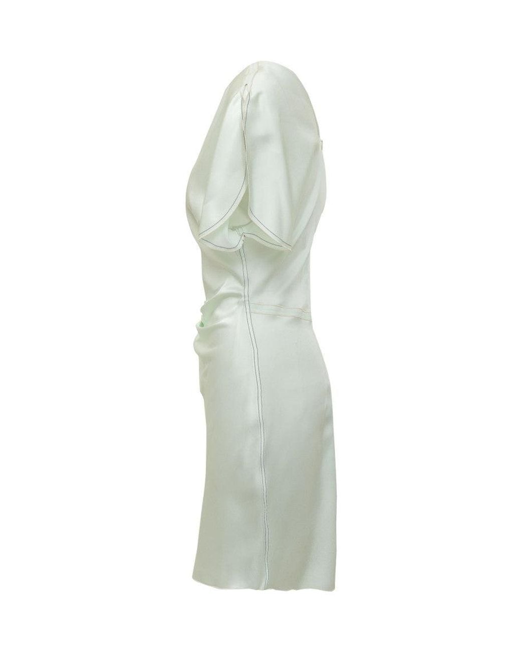 Victoria Beckham Green Light V Neck Midi Dress