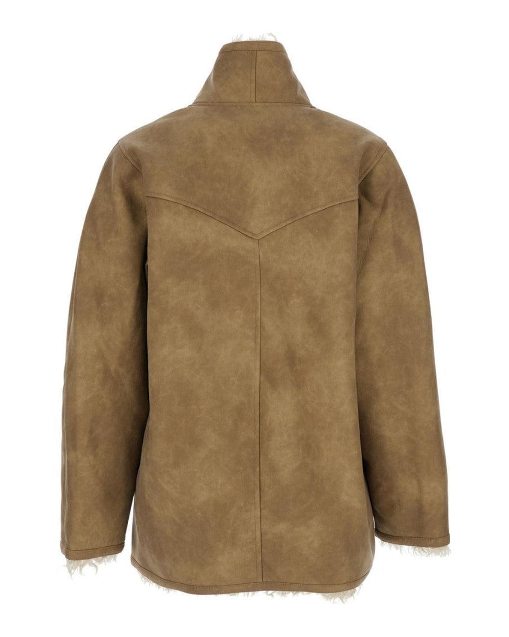 Isabel Marant Natural Solid Shawl Neck Jacket