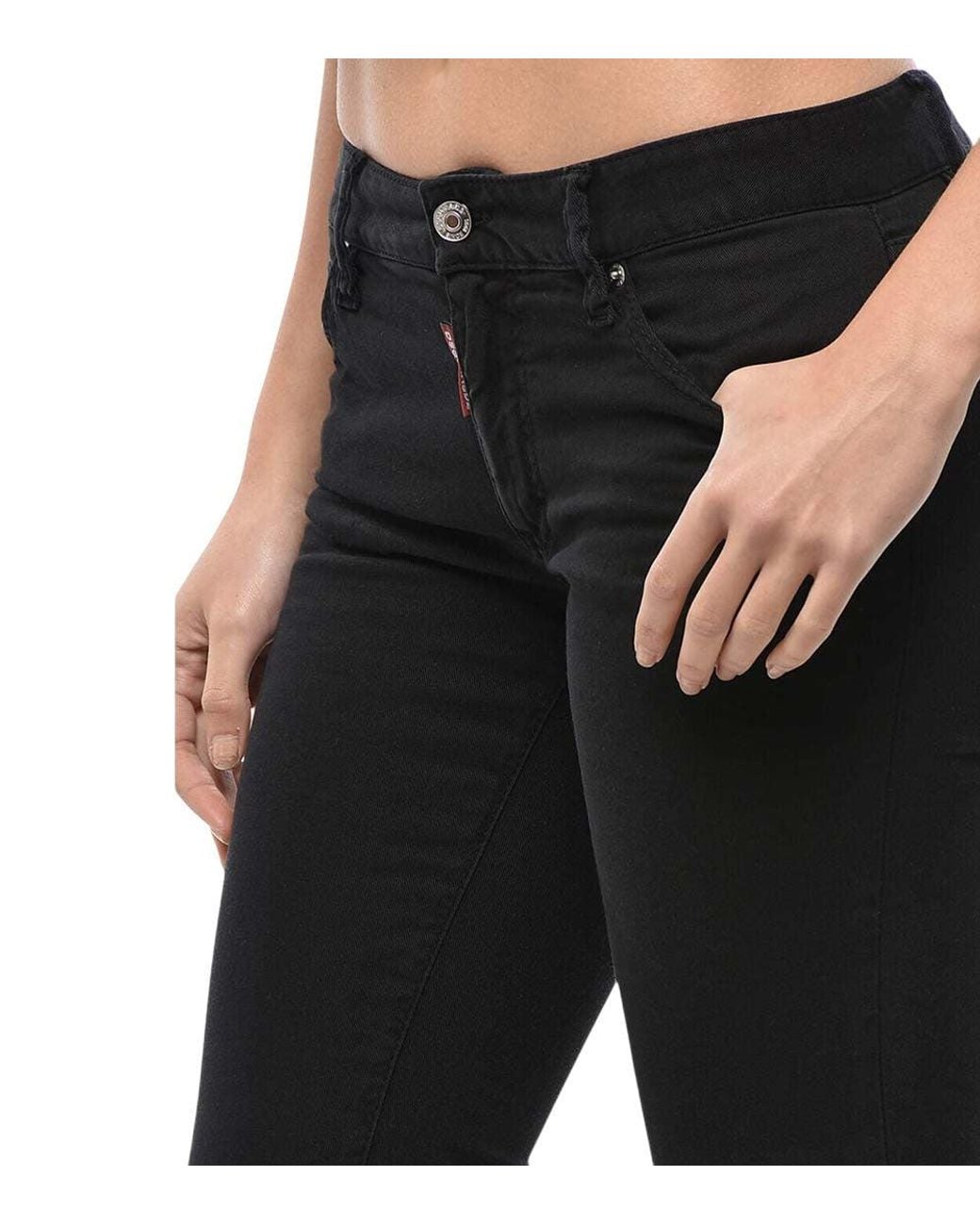 DSquared² Black Skinny Flat Front Pants