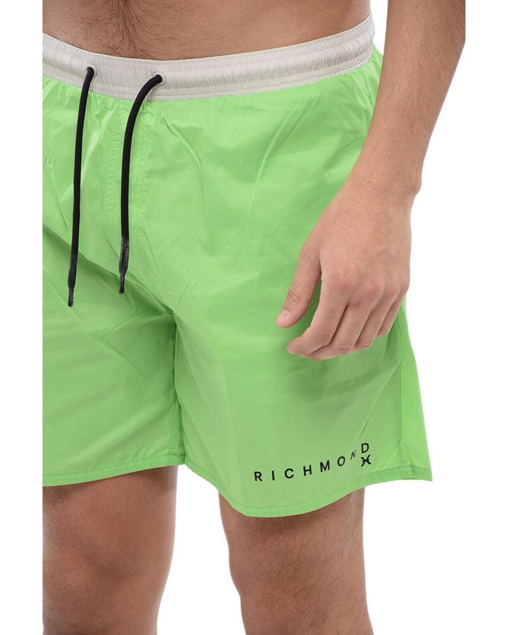 John Richmond Green Drawstring Swim Shorts for men