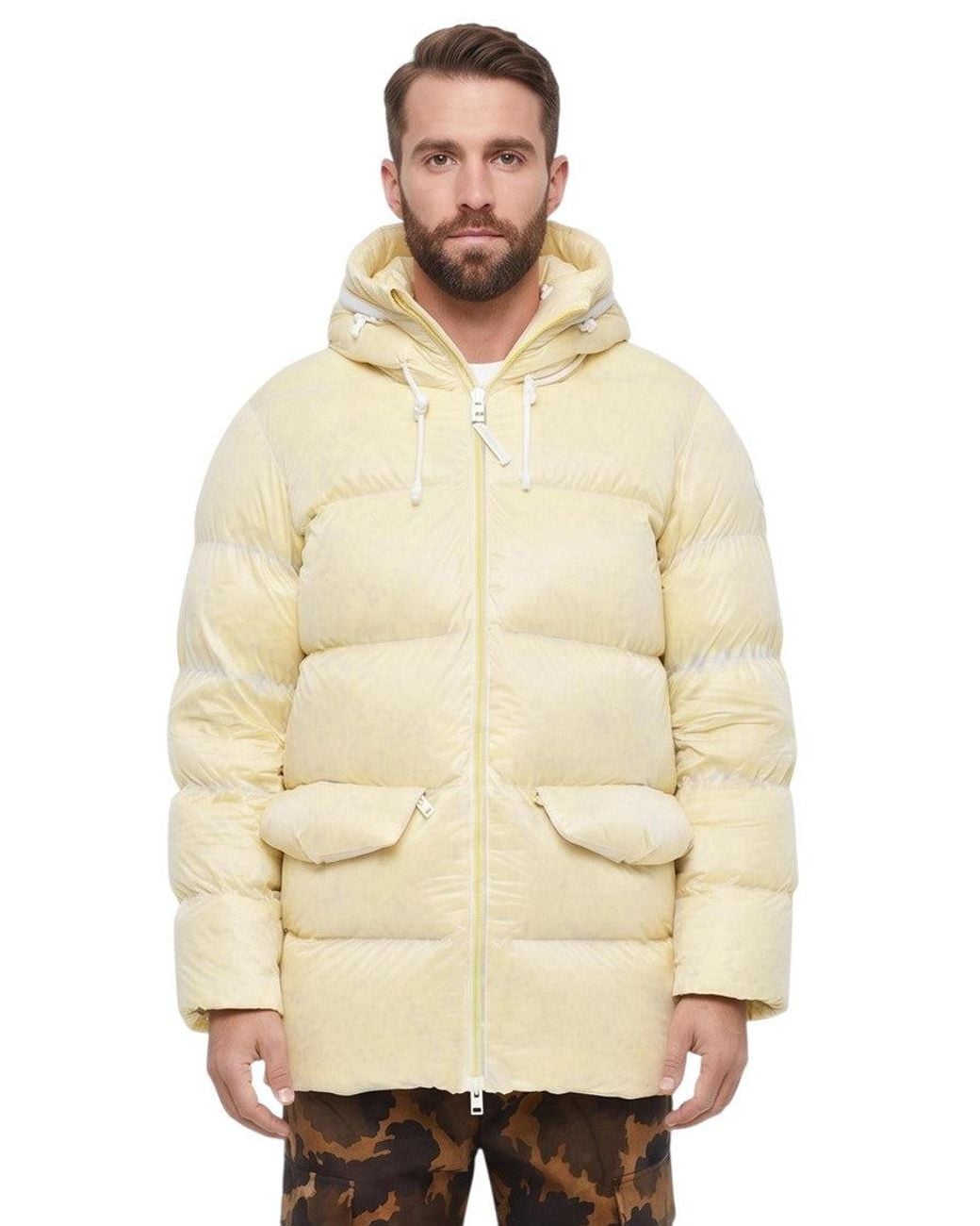 Woolrich Natural Hooded Parka Jacket for men
