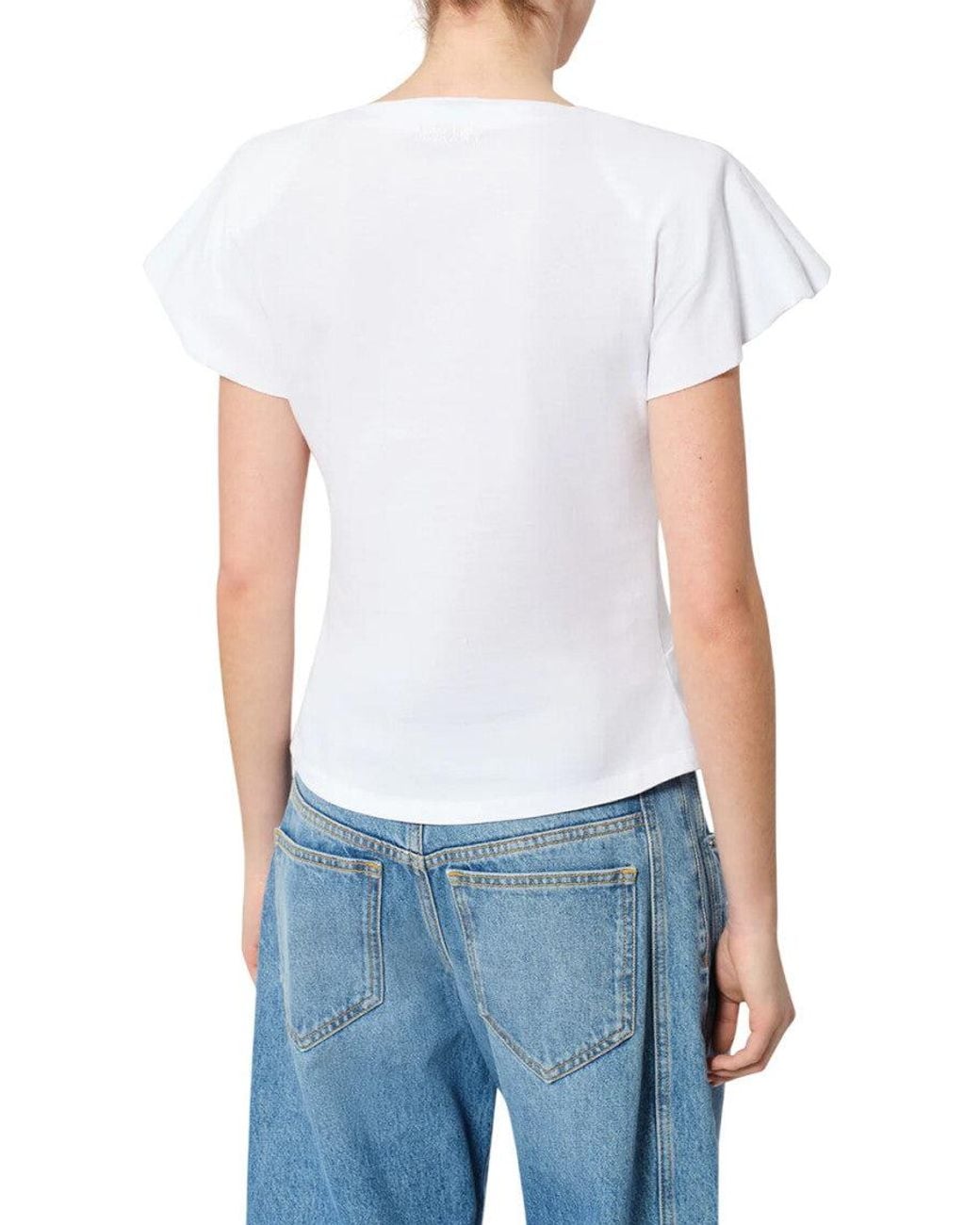 Isabel Marant White Solid V Neck T-Shirt