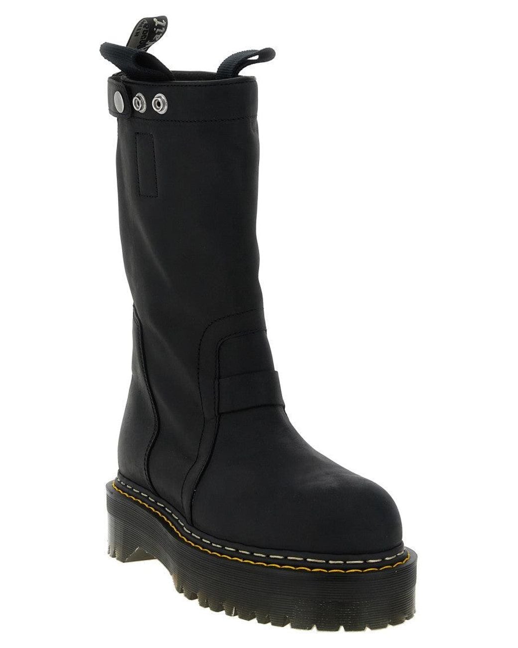 Rick Owens Black Quad Pull On Boots for men