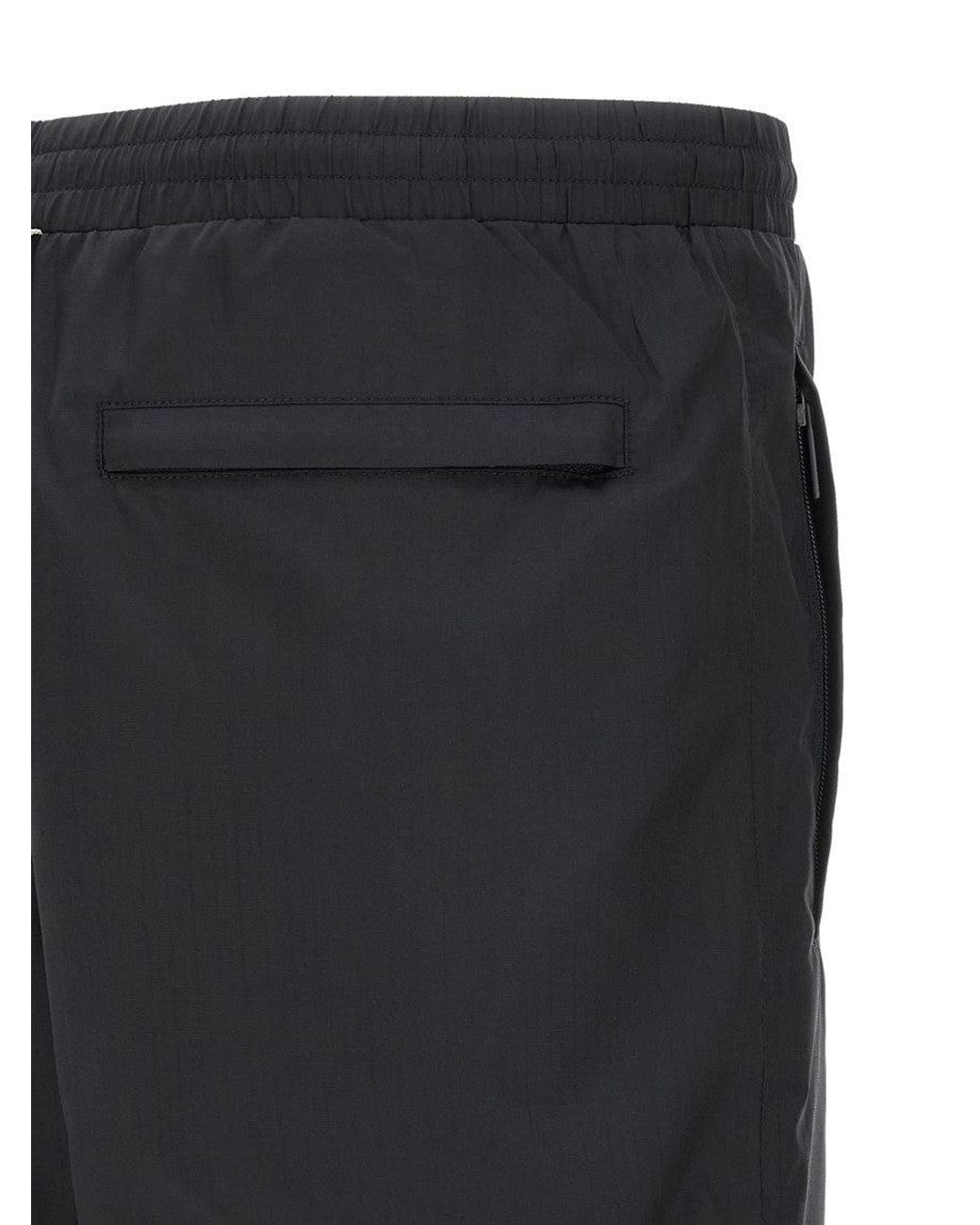 Thom Browne Black Polyamide Stripes Joggers for men