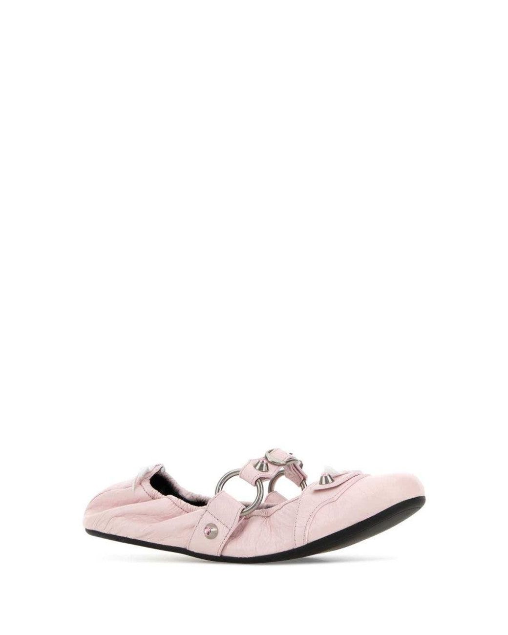 Balenciaga Pink Solid Ballet Flats