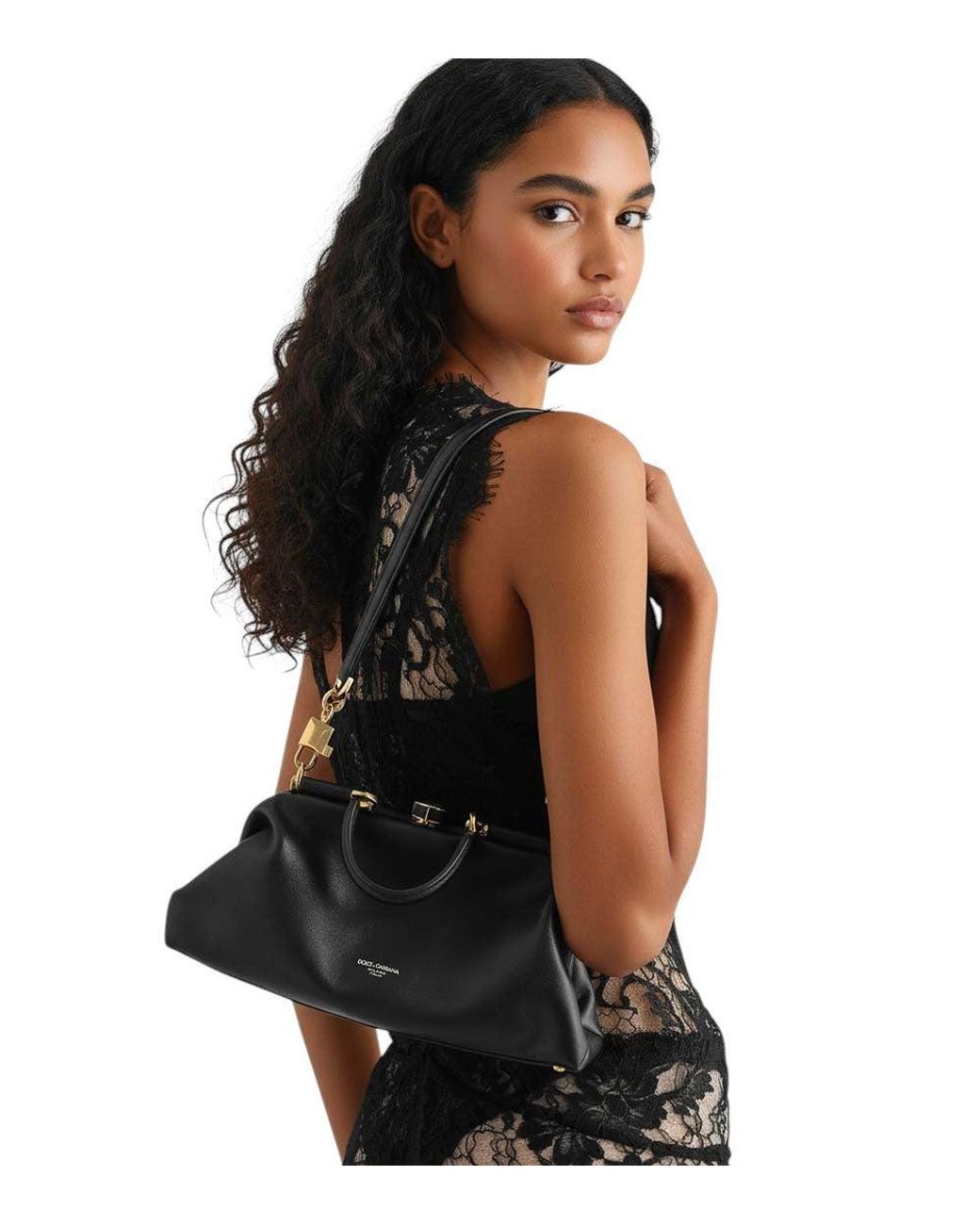 Dolce & Gabbana Black Grandma Medium Satchel