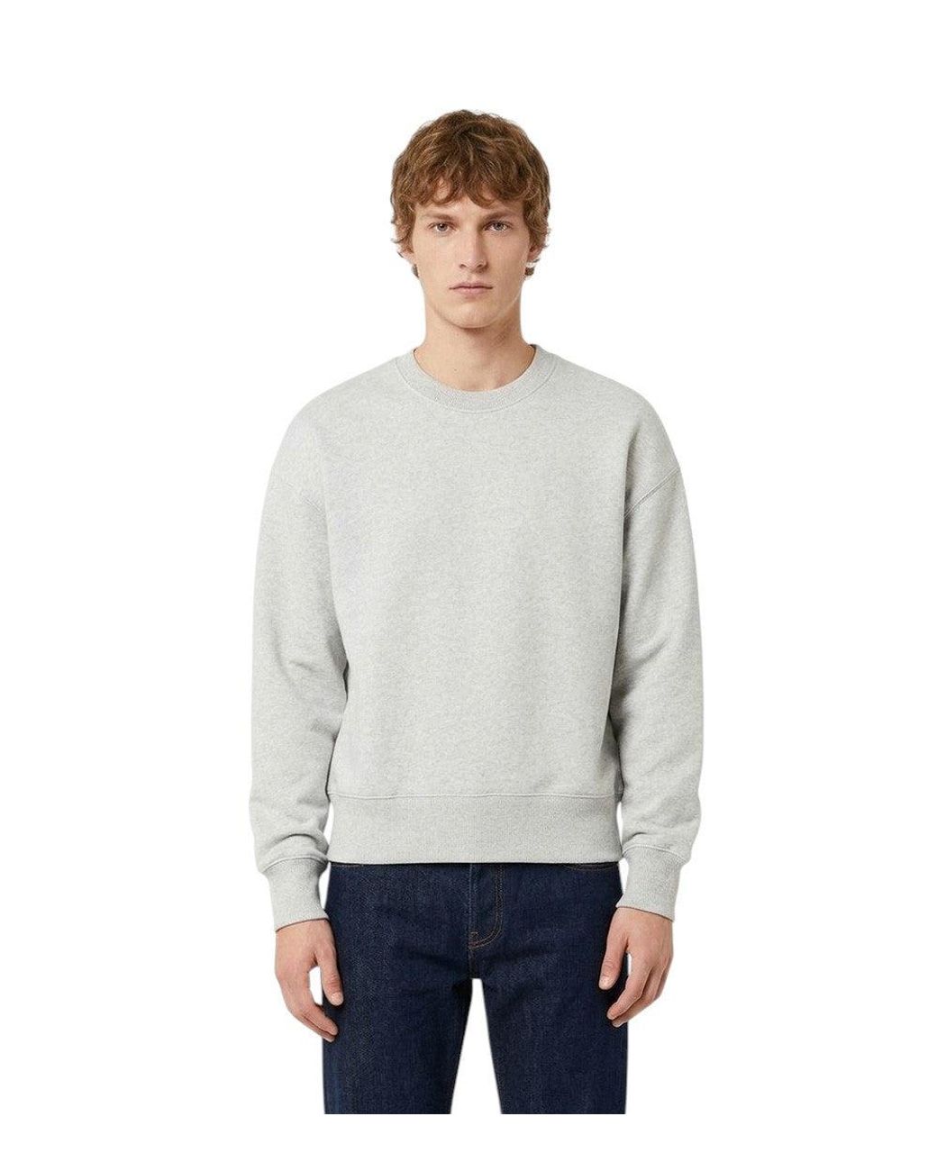 AMI Gray Crew Neck Sweatshirt for men