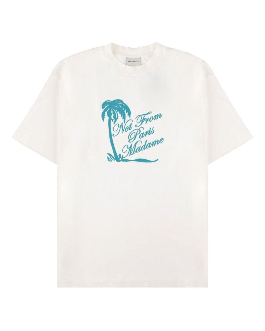 Drole de Monsieur Blue Off Crew Neck T-Shirt for men